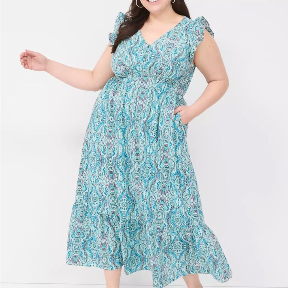 Lane Bryant Flutter-Sleeve Maxi Dress